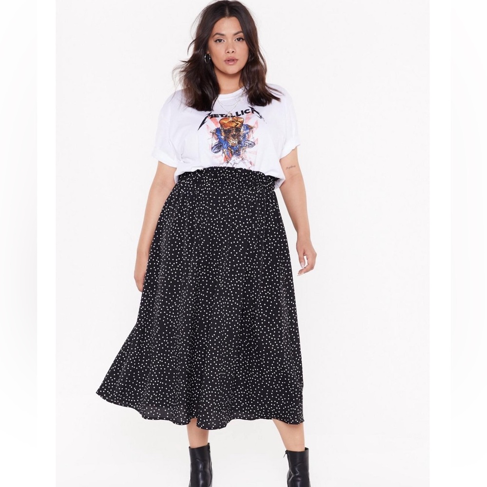 Polka Dot Midi Skirt- Nasty Gal size 14
